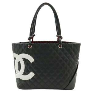 CHANEL Cambon Line Coco Mark Large Tote Shoulder Bag in Soft Calfskin Leather...